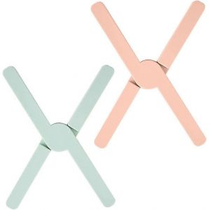 2 Sous-Plats Pliables En Silicone Antidérapants,Napperon D'isolation Thermique Croisée,Insula De Cuisine Créative - Neuf