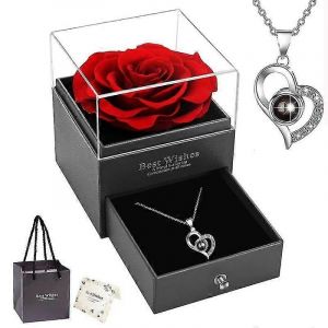 Préservé Rouge Vraie Rose-Fleurs Éternelles Rose Cadeaux Pour Maman Mamie Mamie Maman Femme Petite Amie Le Fête Des Mères Anniversaire Saint-Valentin Noël Anniversaire Romantique G - Neuf