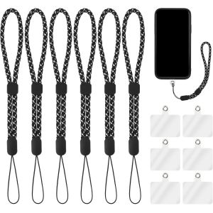 Tianyi-Dragonne De Poignet Avec Patch D'attache, 6 Sangles De Poignet R&eacute;glables En Nylon Avec 6 Coussinets Transparents Pour T&eacute;l&eacute;phone - Neuf