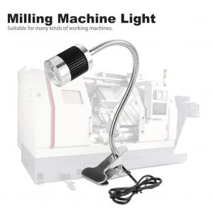 Lampe de travail a LED pour machine, pince a col de cygne/base fixe, interrupteur (#04) - Neuf