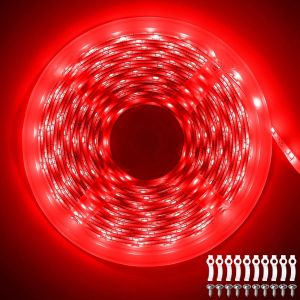 Ruban LED 5M Jaune, 12V Bande LED 5 M&egrave;tres IP65 &Eacute;tanche 300LEDs SMD2835 Bande Lumineuse LEDs Flexible pour Int&eacute;rieur et Ext&eacute;rieur Chambre TV No&euml;l D&eacute;coration (Avec Adaptateur) - Neuf