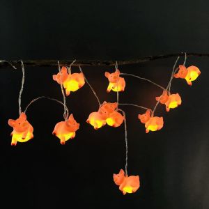 Jgd-Guirlande Lumineuse En Forme De Cochon Mignon &Agrave; Piles Pour Halloween, No&euml;l, Thanksgiving, Arbre De Thanksgiving, D&eacute;coration De Chambre D'enfant (1,65 M/10 Led, Petit Cochon) - Neuf