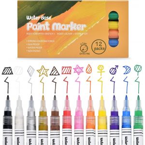 Lot De 12 Marqueurs À Pointe Fine En Acrylique Résistant À L'eau 0,7 Mm Pour Briques,Scrapbooking,Album Photo,Livre D'or En Bois,Mariage,Noir - Neuf