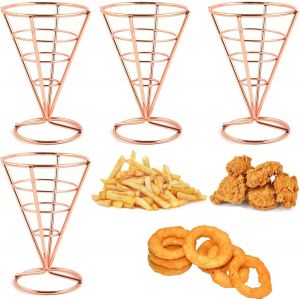 Supports De Frites,6pcs Porte-Frites,Porte Cornet De Frites,Présentoir De Frites Stand Support De Frites En Métal Porte Cornet De Frites Pour Mariages,Fêtes D'anniversaire,Vacances - Neuf