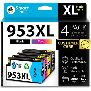 TEPPA-Cartouches d'Encre Compatibles Alternative pour HP 953 Pack de 4 (BK & C/M/Y) avec Système de Puce Avancée pour Officejet Pro 7720 7730 7740 8210 8218 8710 8715 8718 8720 8725 8728 8730 8740 - Neuf