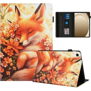 Coque Pour Samsung Galaxy Tab A9 Plus Impression Graphique Housse En Tablette Cuir Pu Protection Pour Samsung Galaxy Tab A9 Plus 11 Pouces 2023 Renard En Fleur.[F4054] - Neuf