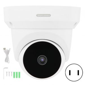 Camera dome PTZ WiFi 1080P, detection de mouvement, audio bidirectionnel, vision nocturne infrarouge, pour la securite a domicile, prise 100-240V US - Neuf