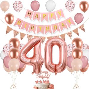 AYUHR-Decoration Anniversaire 18 Ans, Or Rose Ballons 18 Ans Anniversaire, Deco Anniversaire 18 ans, Ballon 18 ans, 18 Ans Décorations Anniversaire, Deco Ballon 18 ans Aniversaire de Fête pour Femme - Neuf