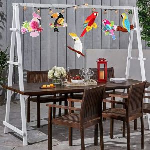 Grand Oiseau Tropical en Nid d'abeille Découpes - Jeu de 6 Hawaiian Décorations de Fête - Fête Tropicale Décorations, des Oiseaux Tropicaux Décorations - Oiseau Décorations - Neuf