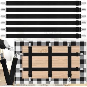 Chenquansarl-Pince Nappe Exterieur, Pince Nappe, 6 Pinces &Agrave; Nappe, Pince &Agrave; Nappe Cach&eacute;e, Longueur R&eacute;glable, Pour Fixer Nappes, Draps, Matelas Ou Housses De Canap&eacute; - Neuf