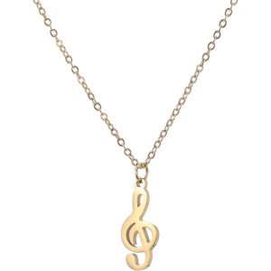 Kal-Collier Avec Pendentif En Forme De Note De Musique En Acier Inoxydable Pour Femme Ou Petite Amie, Acier Inoxydable, Pas De Gemme - Neuf