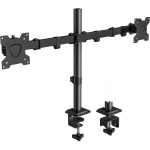 Support Ecran Pc 2 Moniteur Pour Écrans Plats Et Incurvés De 13-27 Pouces, Bras Ecran Pc Réglable En Hauteur, Inclinable, Rotatif, Poids Max 10Kg, Vesa 75X75/100X100Mm - Neuf