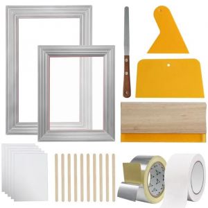 Kit De S&eacute;rigraphie-Duoku- 8x10/10x14 Pouces- S&eacute;rigraphie En Aluminium- 2 Cadres- Avec 110 Mailles, 2 Rubans - Neuf