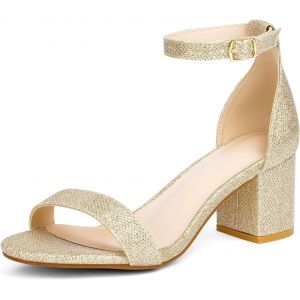 Femmes Hauts Talons, Escarpins Femmes, Femmes Sandales Paillette &Agrave; Talons 6cm, Bride Cheville Bout Ouvert - Neuf