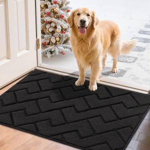 Subzonal-Tapis De Porte Paillasson 60x90cm Interieur Et Ext&eacute;rieur Antid&eacute;rapant Absorbant, Facile &Agrave; Nettoyer, Chambre, Cuisine, Couloir -Gris Fonc&eacute; - Neuf