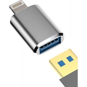 lbgwp60-Adaptateur Usb Iphone Lightning Vers Jack Cable Certifié Apple Mfi Otg Usb A Camera Pr Pour 14 13 12 11 Pro 7 8 Plus X Se Xs Xr Ipad Air 3.0 Pr Cle Convertisseur Flash Disque Stick Adapteur - Neuf