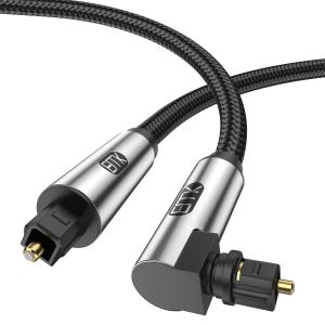 Eryi-Câble Optique À 90 Degrés Rotatif À 360 Degrés Toslink Mâle Vers Mâle Pour Home Cinéma, Barre De Son, Console De Jeu, Haut-Parleur (90 Degrés À Droit, 2 M) - Neuf