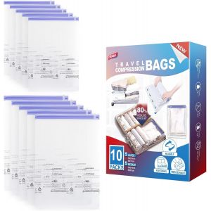 Lot de 10 petits sacs de rangement sous vide pour vêtements,voyage,70 x 45 cm,60 x 40 cm, s,économise 80% d'espace de rangement pour les voyages,les vêtements,la literie,les - Neuf