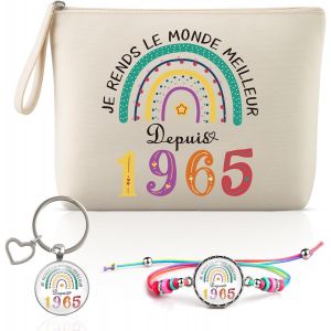 50 Ans Anniversaire Femme Cadeau Avec De Maquillagebracelet Et Porte-Cl&eacute;sid&eacute;e Cadeau Femme 50 Ans Anniversaire Je Rends Le Monde Meilleur Depuis 1975"Cadeau Femme Anniversaire (1975) - Neuf