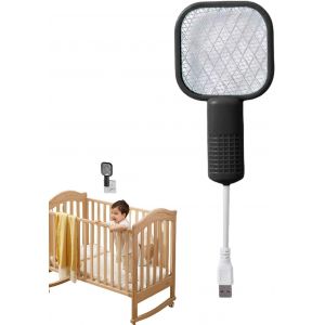 Raquette &eacute;lectrique anti-insectes avec lumi&egrave;re pour prot&eacute;ger la maison, la cuisine, la chambre, le jardin, le camping - Neuf