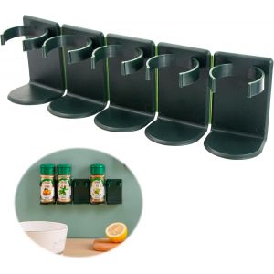 Cauc-Porte-&Eacute;pices &Eacute;tag&egrave;re Cuisine Support - &Eacute;pices Sans Percer Armoire Autocollant Pour Bocaux &Eacute;pices, Insert Armoire, Organisateur Cuisine, Mur, Porte Camping-Car, Camping-Car-5 Pi&egrave;ces, D&eacute;montable - Neuf