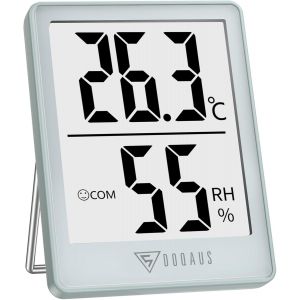 Petit Thermometre Interieur, Hygrometre de Haute Pr&eacute;cision Moniteur Temp&eacute;rature et Humidit&eacute;, Hygrometre Interieur Num&eacute;rique pour Confort du Bureau &agrave; Domicile Thermometre de Reptile (Bleu clair) - Neuf