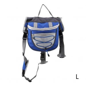 Hjlian Sac A Dos Pour Chien De Compagnie, Voyage, Camping, Randonnee, Plein Air, Sacoche De Selle, Harnais, Sac A Dos (Bleu L) - Neuf
