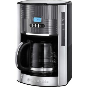 Cafetière [Programmable, Technologie Whirltech Pour Extraction & Arôme Optimaux] Geo Inox Gris (12 Tasses, Verseuse En Verre 1,5L , Maintien Au Chaud) Machine À Café Filtre 25270-56 - Neuf