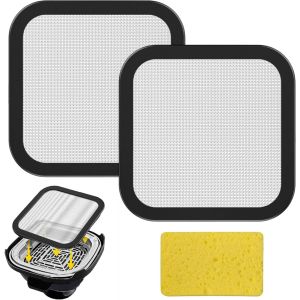 NouvelHorizonstore-Lot de 2 protections anti-&eacute;claboussures pour friteuse &agrave; air chaud Ninja Crispi Accessoires r&eacute;utilisables avec &eacute;ponge de nettoyage pour friteuse &agrave; air chaud Ninja Crispi - Neuf