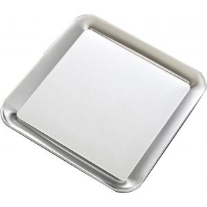 Checarzhn--No1-Plateau De Service En Acier Inoxydable, 23×23cm Plateau De Service Décoratif Carré, Assiettes À Dîner En Miroir Pour Le Camping, Barbecue, Fête, Buffet, Service Apéritif - Neuf