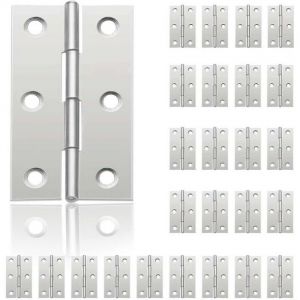24pcs Petites Charnières De Porte (44 Mm X 32 Mm) En Acier Inoxydable De Bricolage Cabinet Piano Boîte À Bijoux Charnières De Meubles De Maison Matériel Armoire - Neuf