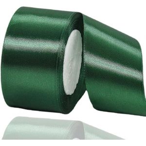 Ruban De Satin Vert Foncé 50 Mm X 22 M - Pour Décoration De Cadeau De Mariage, De Baptême Et D'anniversaire - Neuf