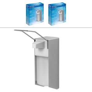 KAL-2 Distributeur Gel Hydroalcoolique En Aluminium, Distributeur Savon Automatique 1000Ml, Levier Long - Fixation/Montage Mural, Soap Dispenser, Distributeur De Savon Automatique - Neuf