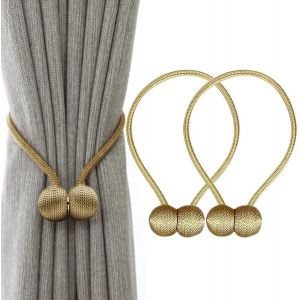 Embrasses De Rideaux De Fenêtre À Clips Ou À Bande Magnétique Solide, Supports Décoratifs Pour Rideaux De Maison Et De Bureau, Style Européen, 1 Paire (Doré) - Neuf