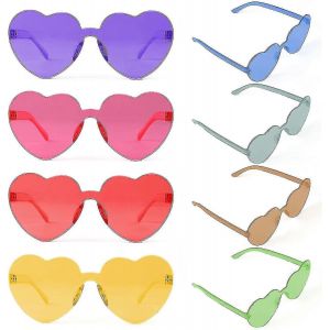 8 Pcs Coeur Lunettes De Fête,Specs Lunettes De Soleil Funky Lunettes,Déguisement Costume - Neuf