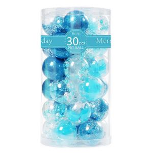 30PCS Incassable en Plastique transparent Boule de No&euml;l Ornements D&eacute;coratifs de No&euml;l, Boules de Jeu de Boules Farcies avec de D&eacute;licates D&eacute;corations - Neuf