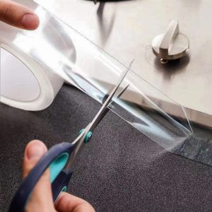 Ruban Adhésif Acrylique Imperméable Et Décoratif Anti-Moisissure Pour Cuisine Et Salle De Bain ¿ Longueur : 5 M X Largeur : 3 Cm ¿ Transparent - Neuf