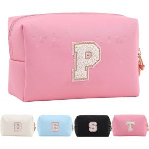 Maa-Trousse De Maquillage Personnalisée Avec Initiales Pour Femme, Trousse De Maquillage De Voyage, Trousse De Toilette, Cadeau D'anniversaire De Noël Pour Femmes Et Filles - Neuf