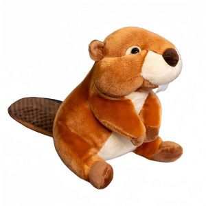 Peluche Castor R&eacute;aliste Douce - Jouet Enfant Polyester - Cadeau Animal Sauvage D&eacute;coration - 20cm - Neuf
