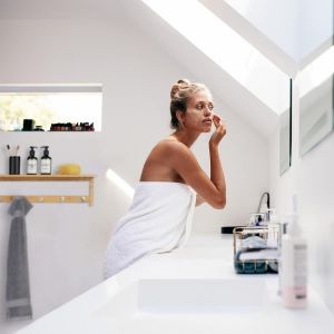 CAUC-&Eacute;tag&egrave;re Murale pat&egrave;res, Bambou, HxLxP: 18 x 62 x 16 cm, Porte-Serviette, portemanteau, 5 Crochets, Nature - Neuf