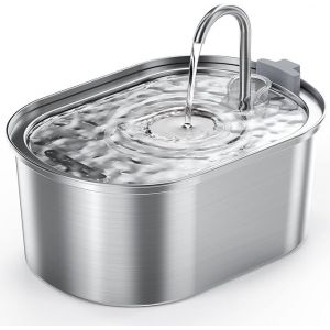Fontaine À Eau Pour Chat En Acier Inoxydable, Fontaine À Eau Automatique Pour Chat De 3,2 L Avec Pompe Silencieuse, Compatible Lave-Vaisselle, Convient À Plusieurs Animaux - Neuf