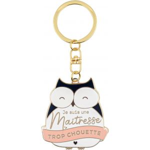 Kal-Porte Clés Cadeau Maîtresse - Je Suis Une Maîtresse Trop Chouette - Bijoux Maîtresse - Cadeau Merci École - Cadeau Noël, Anniversaire Maîtresse - Neuf
