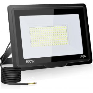 Tianyi-Projecteur Led Extérieur 100w, Spot Led Exterieur 10000lm 3000k Blanc Froid Ip66 Imperméable Projecteur Exterieur Pour Jardin Garage Patio Grange Cour - Neuf