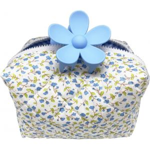 TIANYI-Trousse de toilette matelass&eacute;e, trousse de toilette &eacute;l&eacute;gante &agrave; fleurs, mati&egrave;re en coton doux, trousse de toilette portable &eacute;l&eacute;gante, pinceaux de maquillage et trousse de maquillage pour outils - Neuf