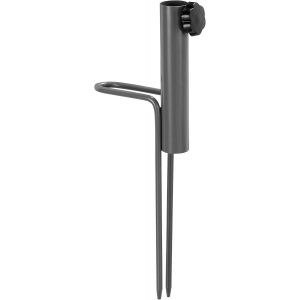 douille de sol,avec poignée,pour parasol,pour tubes de 17-23 mm d¿épaisseur,camping,acier,gris - Neuf