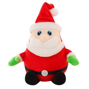 Figurine en peluche Père Noël de 25 cm/10 po pour poupée, alimentée par batterie, brille la nuit, décoration de Noël, de vacances, de maison, de fête - Neuf