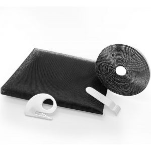 Moustiquaire Fenetre Enroulable 130 X 150 Cm (Noir),Filet Anti-Insectes Avec Bande Auto-Agrippante,Moustiquaire Coulissante Auto-Adhésive Sans Perçage,Parfaite Pour Fenêtres - Neuf