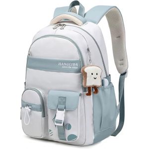 Sac d'école de Grande Capacité,Sacs Scolaires Mignon et Durable,Sac à Dos Léger et Imperméable en Nylon,Multi-Poches Voyage Loisir Cartable,pour Enfants et Adolescentes[T769] - Neuf