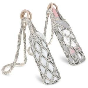 2pcs Porte-Eau En Macramé Avec Sangle Sac À Eau Corps Élingue D'eau Pour Randonnée À Vélo 74cm - Neuf