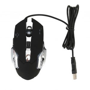 Souris de jeu filaire Souris d'ordinateur optique USB avec r&eacute;tro&eacute;clairage RVB 4 DPI r&eacute;glables jusqu'&agrave; 3600 Souris silencieuse portable pour Windows 7 8 10 XP Noir - Neuf